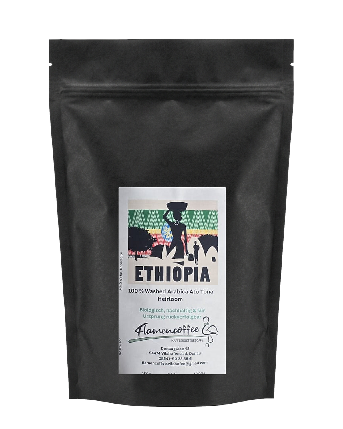 Flamencoffee Ethiopia – Kaffeetüte, freigestellt