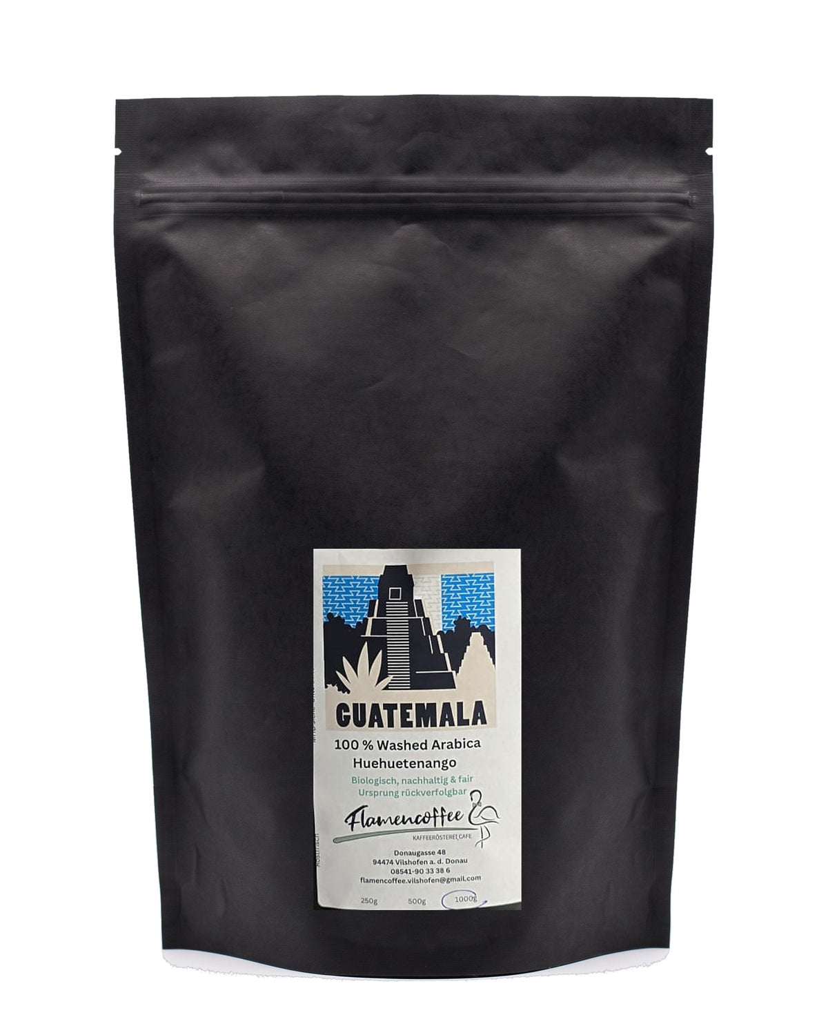 Flamencoffee Guatemala – Kaffeetüte auf Weiß