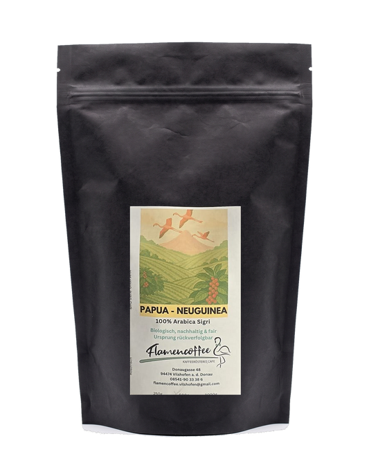 Flamencoffee Papua Neuguinea – Kaffeetüte, freigestellt