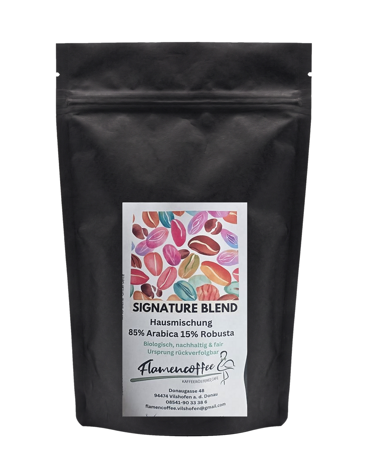 Flamencoffee Signature Blend – Kaffeetüte, freigestellt